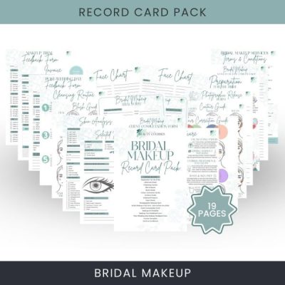 Bridal Makeup Record Pack Bridal Make-Up Record Card Pack