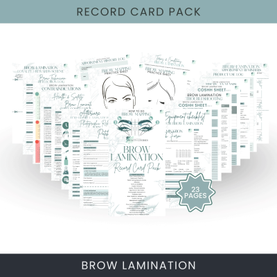 Brow Lamination Record Card Pack Brow Lamination Record Card Pack