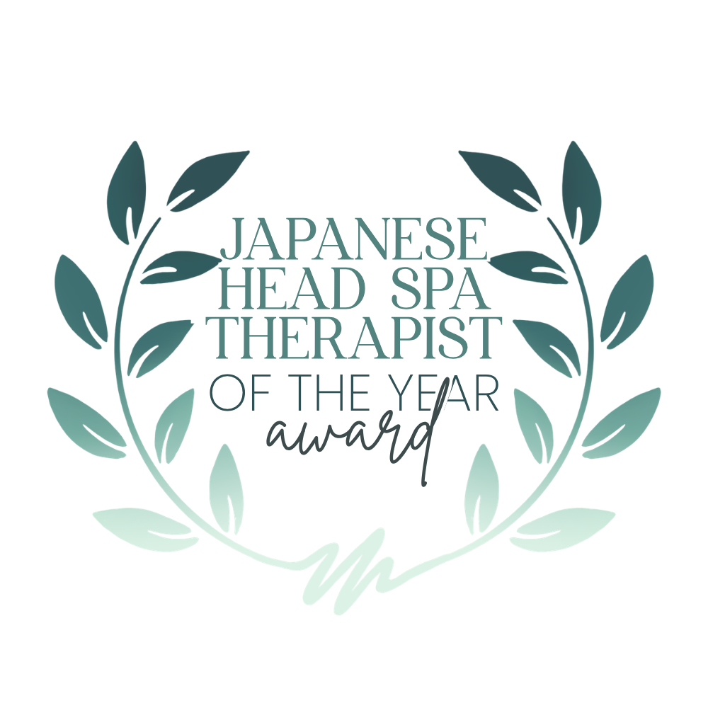 Japanese Head Spa Therapist of the Year award badge